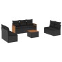 Set Divani da Giardino con Cuscini 8 pz Nero in Polyrattan