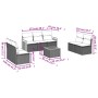 Set Divani da Giardino con Cuscini 8 pz Nero in Polyrattan