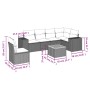 Set Divani da Giardino 7 pz con Cuscini Grigio in Polyrattan