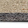 Tappeto Lavorato a Mano in Juta con Bordo Grigio Scuro 150 cm