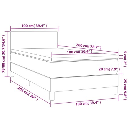 Giroletto a Molle con Materasso Cappuccino 100x200cm Similpelle