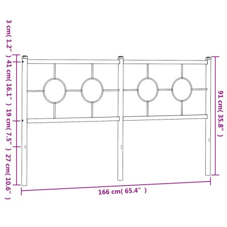 Testiera in Metallo Bianco 160 cm