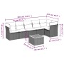 Set Divani da Giardino 7 pz con Cuscini Grigio in Polyrattan