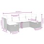 Set Divano da Giardino 6 pz con Cuscini Marrone in Polyrattan