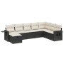 Set Divani da Giardino con Cuscini 8 pz Nero in Polyrattan