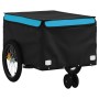 Rimorchio da Bici Nero e Blu 30 kg in Ferro