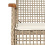 Set da Pranzo da Giardino 9 pz con Cuscini Beige in Polyrattan