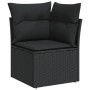 Set Divani da Giardino 4 pz con Cuscini Nero in Polyrattan