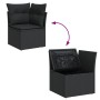 Set Divani da Giardino 4 pz con Cuscini Nero in Polyrattan