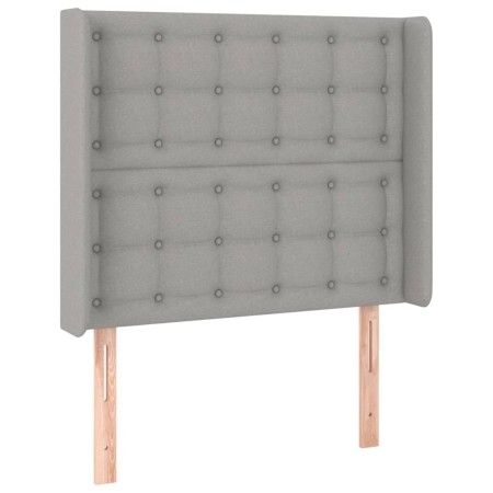 Letto a Molle Materasso e LED Grigio Chiaro 100x200 cm Tessuto