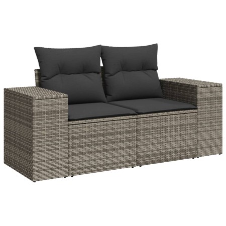 Set Divano da Giardino 6 pz con Cuscini Grigio in Polyrattan