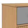 Credenza OLDEN Grigia e Marrone 114x43x73,5 cm Massello di Pino