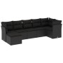 Set Divani da Giardino con Cuscini 7pz Nero Polyrattan