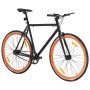 Bicicletta a Scatto Fisso Nera e Arancione 700c 51 cm