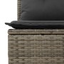 Set Divani da Giardino 14pz con Cuscini in Polyrattan Grigio