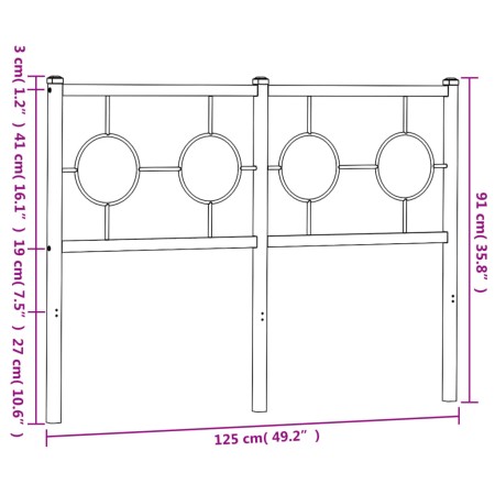 Testiera in Metallo Nero 120 cm