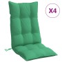 Cuscini per Sedia con Schienale Alto 4 pz Verde Tessuto Oxford