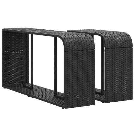 Set Divani da Giardino 10pz con Cuscini in Polyrattan Nero