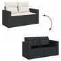 Set Divani da Giardino con Cuscini 8 pz Nero in Polyrattan