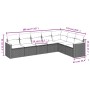 Set Divani da Giardino 7 pz con Cuscini Grigio in Polyrattan