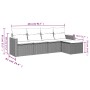 Set Divano da Giardino 5 pz con Cuscini Grigio in Polyrattan