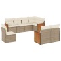 Set Divano da Giardino 8 pz con Cuscini Beige in Polyrattan