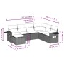 Set Divani da Giardino 7 pz con Cuscini Marrone in Polyrattan