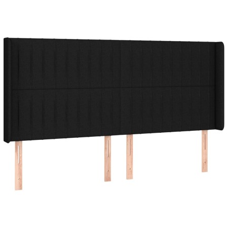 Letto a Molle Materasso e LED Nero 200x200cm in Tessuto