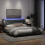 Giroletto con Luci LED Grigio Scuro 180x200 cm in Tessuto