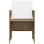 Set da Bistrò 3 pz con Cuscini Beige in Polyrattan