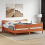 Giroletto con Testiera Marrone Cera 180x200 cm Massello Pino