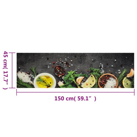 Tappeto da Cucina Lavabile Spezie 45x150 cm Velluto