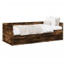 Divano Letto con Cassetti Rovere Fumo 90x190 cm Multistrato