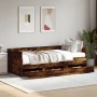 Divano Letto con Cassetti Rovere Fumo 75x190 cm Multistrato