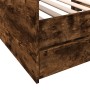 Divano Letto con Cassetti Rovere Fumo 100x200 cm Multistrato