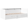 Divano Letto con Cassetti Bianco 75x190 cm in Legno Multistrato