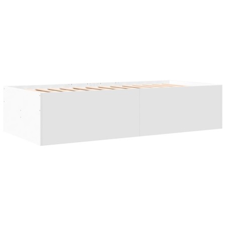 Divano Letto con Cassetti Bianco 75x190 cm in Legno Multistrato