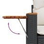 Set Divani da Giardino 9 pz con Cuscini Nero in Polyrattan