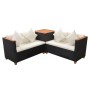 Set Divani da Giardino 4 pz con Cuscini in Polyrattan Nero