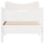 Giroletto con Testiera Bianco 100x200 cm Legno Massello di Pino
