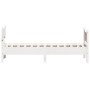 Giroletto con Testiera Bianco 100x200 cm Legno Massello di Pino