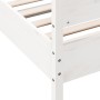 Giroletto con Testiera Bianco 100x200 cm Legno Massello di Pino