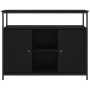 Credenza Nera 100x35x80 cm in Legno Multistrato