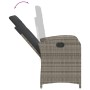 Sedie da Giardino Reclinabili 2 pz e Cuscini Grigia Polyrattan