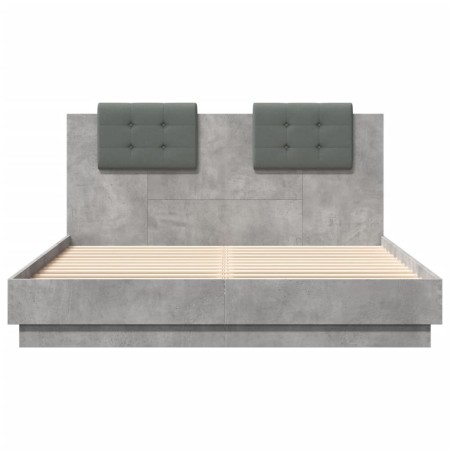 Giroletto Testiera Grigio Cemento 150x200 cm Legno Multistrato