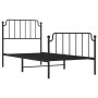 Giroletto con Testiera e Pediera Metallo Nero 90x190 cm