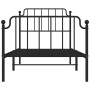 Giroletto con Testiera e Pediera Metallo Nero 90x190 cm