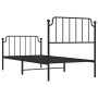 Giroletto con Testiera e Pediera Metallo Nero 90x190 cm