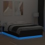 Giroletto con Luci LED Nero 150x200 cm in Legno Multistrato