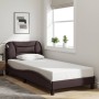 Giroletto con Luci LED Marrone Scuro 90x200 cm in Tessuto